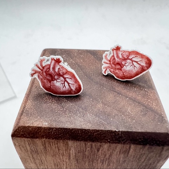 Human heart , detailed earrings. New. Anatomically correct. - Picture 9 of 10